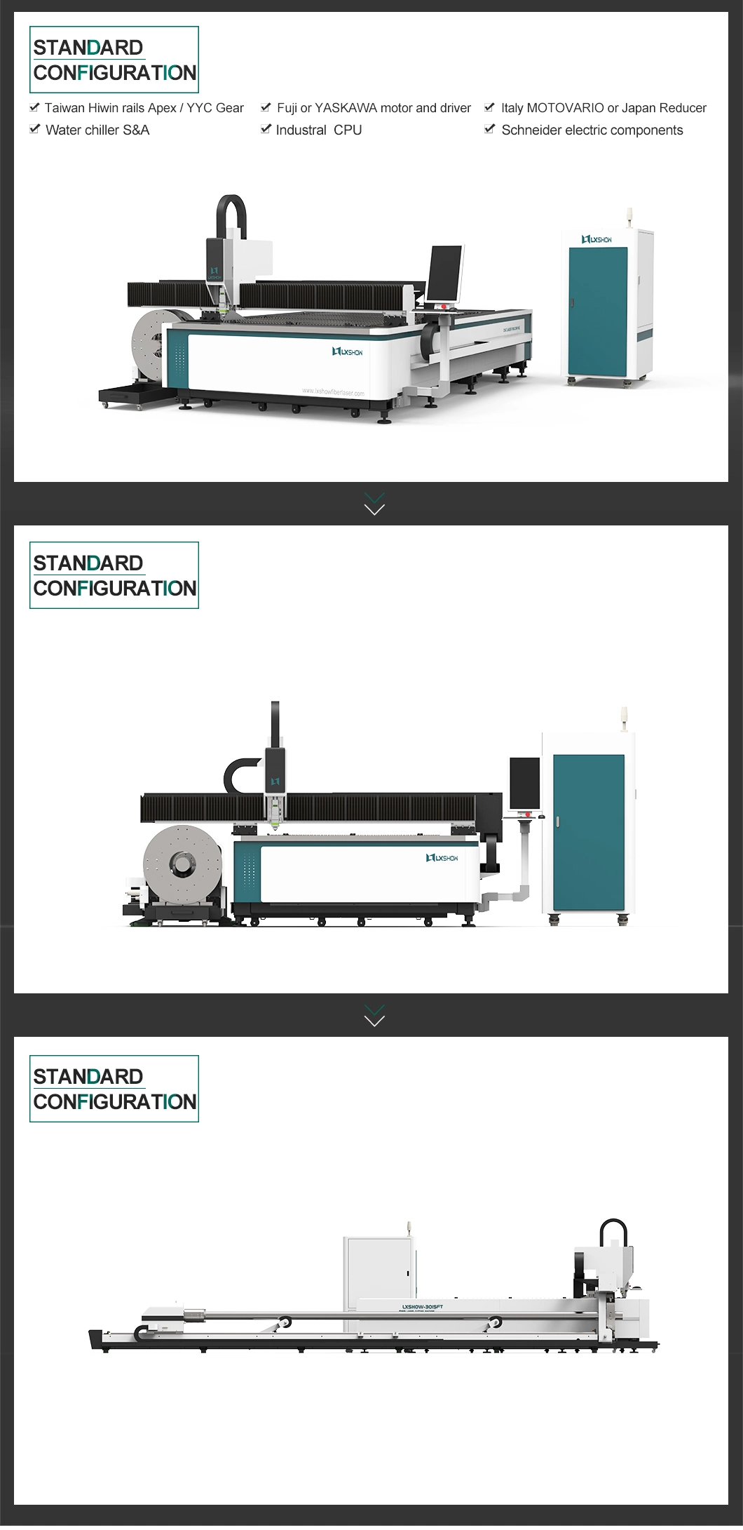 Lxshow 1000W 2000W 3000W 4000W Fiber Laser Metal Cutting Machine for Sale